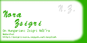 nora zsigri business card